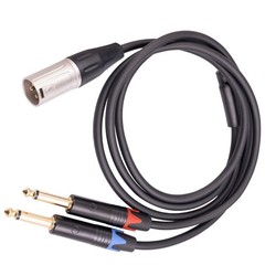 TRS 1/4 In to XLR Cable XLR 3Pin Male to Dual- Quarter Inch Male XLR to 6.35mm