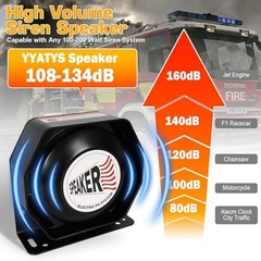 100W Ultra-Slim Siren Speaker, 8 Ohm 108-134dB PA Horn for Emergency Vehicles,