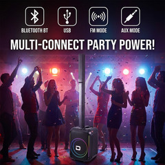 Portable Column Speaker System with 12“ Powered Subwoofers, 3 Column Speaker US