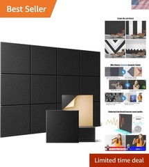 Effortless Acoustic Improvement: 12 Pack of 12″x12″ Self-Adhesive Wall Panels