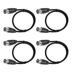 4Pack 3ft 5-Pin DIN Male to Male Plug MIDI Keyboard Cable, Cables Online