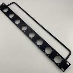1U Single Space Rack Panel W/8 Large Speakon Cut Outs For NL8, NL4 W/ Lacer Bar