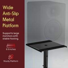 Pyle Adjustable Speaker Stand Pair – Dual Studio Monitor Tripod with Black