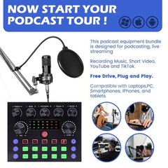Complete Home Studio Recording Kit Mixer Condenser Microphone Set Music Podcast