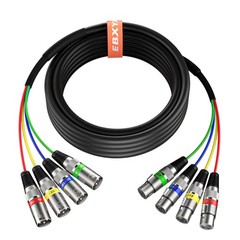 20 Ft 4 Channel Snake – Premium XLR Male to Female Snake Cable for Live, Recordi