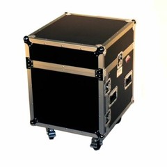 Pro X T-10MRSS 10U x 10U Slanted DJ Rack Flight Case With Wheels+3/8″ Wood