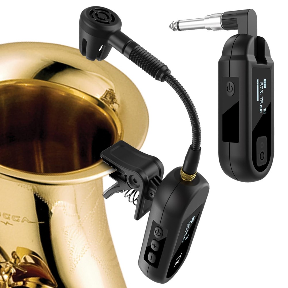 EBJ Wireless UHF Saxophone Microphone System, Clip Instrument Microphone Saxo…