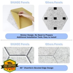 SHJADE Hexagon Acoustic Panel Light Sky Blue 12pc
