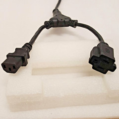 1.8″ FT AC Power Cable Y Splitter IEC320-C14 to IEC320-C13 & Nema NR5-15R