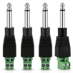 Skrfren 1/4″ Jack TS Male Mono 6.3mm Phone Plug Bulk for Speaker Cables Guita…