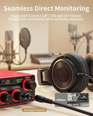 Plug-and-Play XLR Audio Interface with Zero-Latency Monitoring & Elegant Design