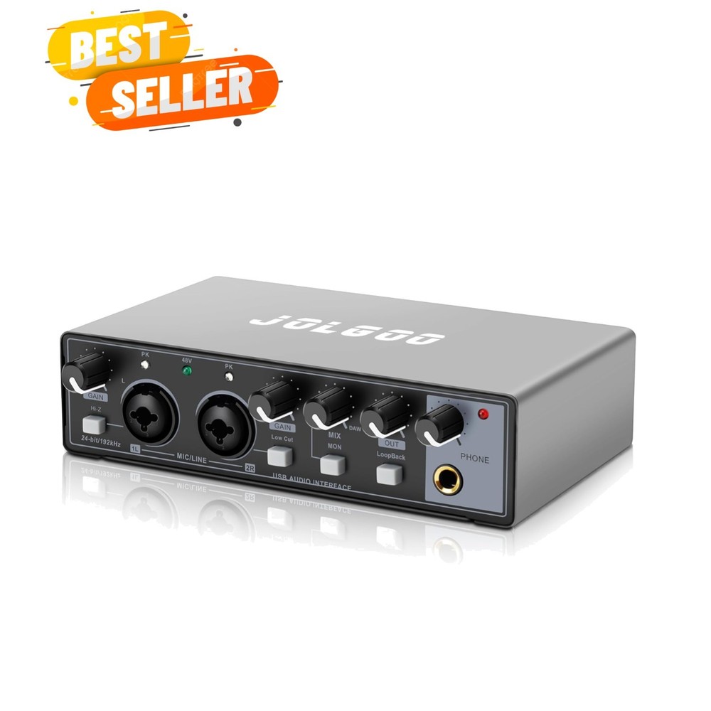 USB Audio Interface, 24-Bit/192kHz Plug & Play Recording Sound Card | 24-Bit/…