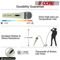 5Core Microphone Pro Microfono Dynamic Mic XLR Audio Cardiod Karaoke Vocal