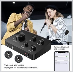 Rybozen Wireless Microphone Karaoke Mixer System, Dual Handheld Wireless Microph