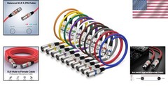 Professional Grade XLR Cable Set – 2ft 10 Pack