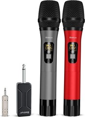 Bietrun Wireless Microphone, Professional UHF Metal Dual Handheld Cordless Dynam