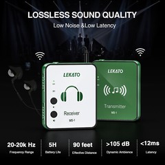 LEKATO Wireless in-Ear Monitor System 2.4G Stereo Wireless IEM System for Live