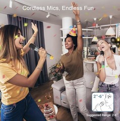 FIFINE UHF Dual Channel Wireless Handheld Microphone, Easy-to-use Karaoke K036