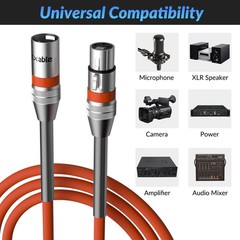 Premium 30ft XLR Mic Cable Heavy Duty 22AWG OFC Shielded 3-Pin Zinc Alloy Con…