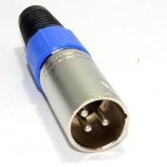 XLR Plug Male Connector Black/ Blue 3 Pin Metal