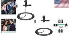 2-Pack Omnidirectional Lavalier Microphones for DJI & Rode Wireless Systems