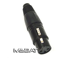XLR 3-Pin Female Plug Cable End Connector – Black