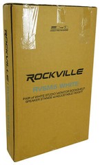 Pair Rockville RVSM5 White Adjustable Studio Monitor Bookshelf Speaker Stands
