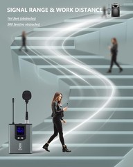 Wireless Microphone System with 3 Mics for Seamless Presentations