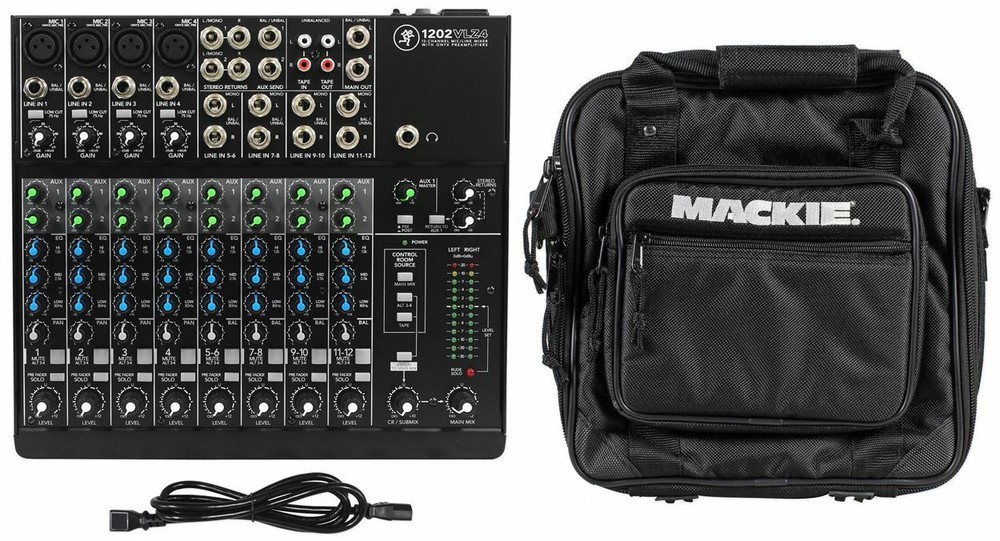 New Mackie 1202VLZ4 12-channel Compact Mixer + Matching Mackie Travel Bag