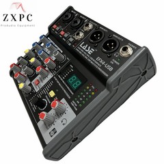 LASE Mini 4 Channel Sound Mixing Console Audio Mixer with USB2.0 audio interface
