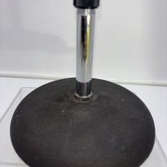 Vintage Desktop Tabletop Cast Iron Microphone Stand 6″ Wide Base w/Mic Clip