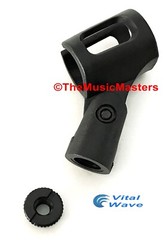 (2) Handheld MICROPHONE CLIP Karaoke DJ Tripod Mic Stand Boom Holder Clamp Mount