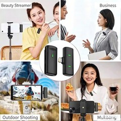 Mini Wireless Lavalier Microphone & Charging Case 2TX 1RX for Type-C Phone Vlog