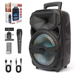 8″ BT Party Speaker System Bluetooth Big Led Portable Stereo Tailgate Loud 1000W