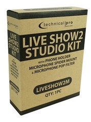 Technical Pro LiveShow2M Zoom Stream Broadcast Podcast Stand w/Phone+Mic Holder