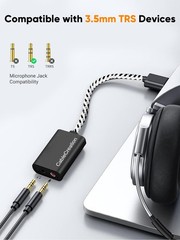 CableCreation Type C External Sound Card with 3.5 mm 1-Pack, Black USB C