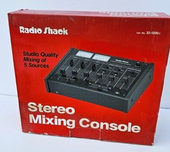 Realistic Radio Shack 32-1200C Stereo Mixing Console Vintage 5-Source Mixer NOS