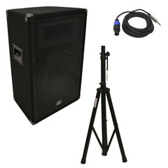 Harmony Audio HA-V12P DJ 12″ 450W PA Speaker Speakon to 1/4″ Cables & Stand New
