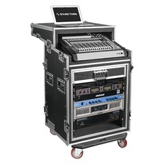 Sound Town Shock Mount 12U ATA 20” Rackable Depth 11U Slant Mixer STMR-SP12UW