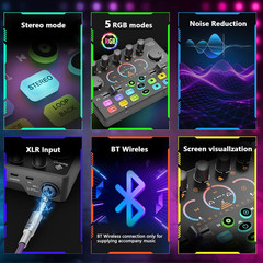 Podcast Equipment Bundle for 2, Audio Mixer with 8GB Memory Card and Dynamic Mic