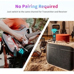 Quick Acting Adaptable Easy to Use Wireless Guitar Transmitter & Receiver System