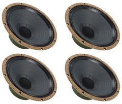 (4) Celestion G10 Greenback 16 ohm 30 Watt 10″ Guitar Speakers w/Ceramic Magnets
