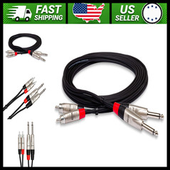 Hosa HPR-020X2 Pro Stereo Interconnect Cable – Dual REAN 1/4-inch TS Male to