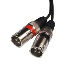 Dual XLR Male to Dual RCA Male Phono Plug Twin Lead / Audio Signal Patch Cable