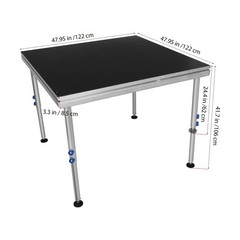 Portable Stage Platform 4x4ft Height Adj 24-40″1650lb Modular Riser For DJ Event