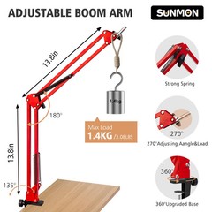 Hyper x QuadCast Boom Arm – Upgraded Red Boom Arm for HyperX QuadCast with Qu…