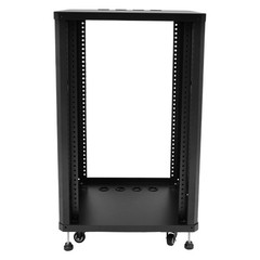 DJ Mixer Stand Rolling Network Cabinet Mixing Stand Audio Rack with 4 Wheels