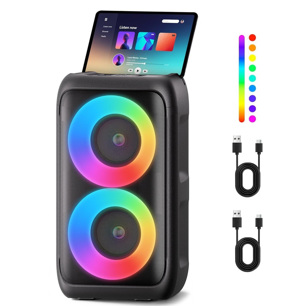 Bluetooth Speaker with 2 Wireless Microphones – Big Party for Black