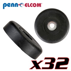 32 Pack Penn Elcom F1687 Rubber Cabinet Foot 1.5″ Dia. x 0.375″ H Heavy-duty