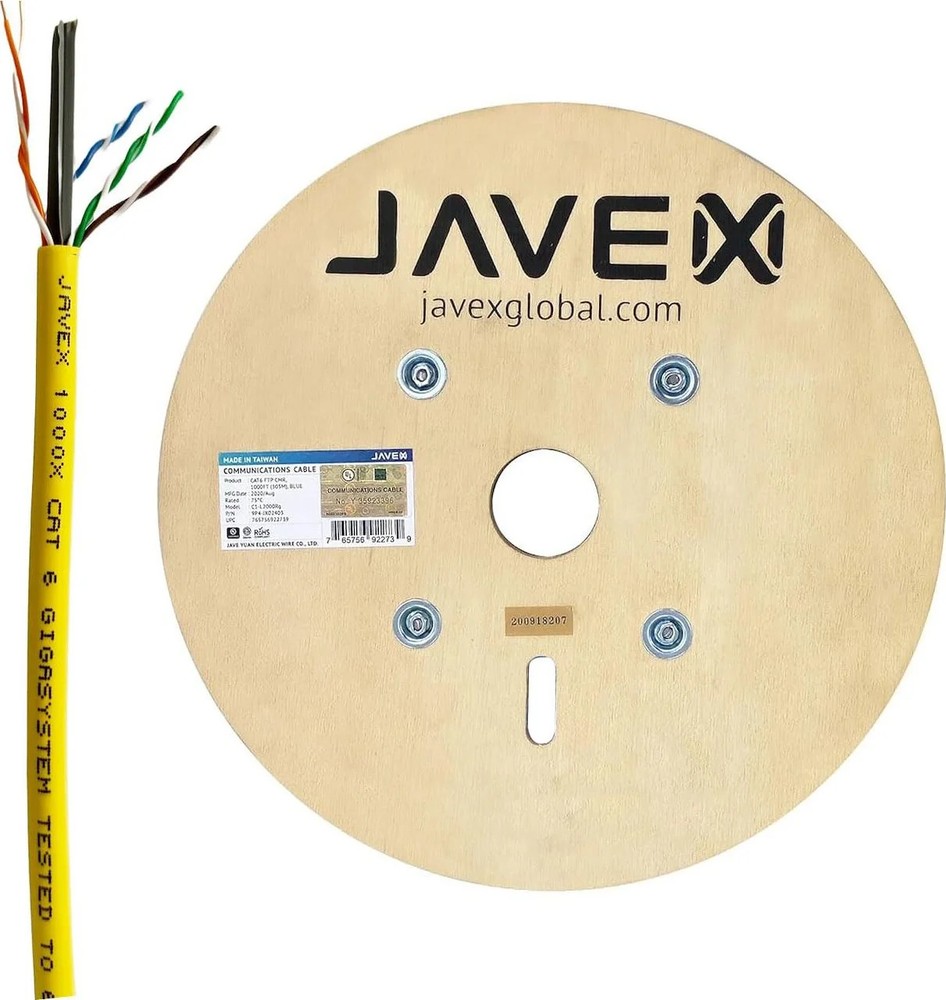 JAVEX 23AWG CAT6 UL in-Wall Rated [500FT, Solid Pure Copper] 600MHz, ETL List…